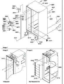 Cabinet Parts parts for Amana Side-By-Side Refrigerator SSD522TW-P1313602WW from AppliancePartsPros.com