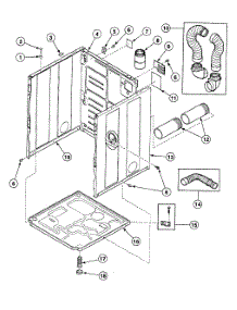Cabinet parts for Speed Queen Dryer SSEA17LJ from AppliancePartsPros.com