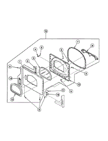 Door Assy parts for Speed Queen Dryer SSEF17WJ from AppliancePartsPros.com