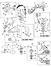 Figure 5 parts for Homelite Gas Line Trimmer ST-285BC from AppliancePartsPros.com
