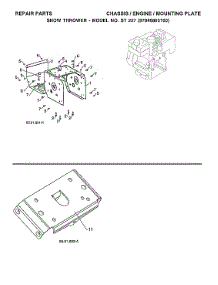 Chassis / Engine / Mounting Plate parts for Husqvarna Gas Snowblower ST227-970528702 from AppliancePartsPros.com