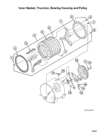Inner Basket / Trunnion / Bearing Housing / Pulley parts for Speed Queen Laundry Center STGNCASP115TW01 from AppliancePartsPros.com