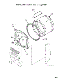Front Bulkhead / Felt Seal / Cylinder parts for Speed Queen Laundry Center STGNCASP115TW01 from AppliancePartsPros.com