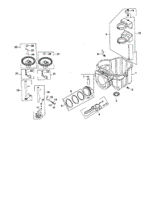 Crankcase parts for Kohler Lawn & Garden Engine SV600-0020 from AppliancePartsPros.com