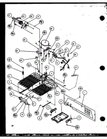 Machine Compartment - Panasonic Compressor (Szi20mw / P1120101ww) (Szi20ml / P1120101wl) (Sl22mbw / P1120605ww) (Sl22mbl / P1120605wl) (Sl22mbg / P1120605wg) (Sl25mg / P1120707wg) (Sl25mw / P1120707ww) (Sl25ml / P1120707wl) (Sl25m2l / P1154901wl) (Sl25m2w / P1154901ww) (Sg22 parts for Amana Side-By-Side Refrigerator SW22MBL-P1153503WL from AppliancePartsPros.com