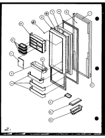 Refrigerator Door parts for Amana Side-By-Side Refrigerator SWDT22H-P7836025W from AppliancePartsPros.com