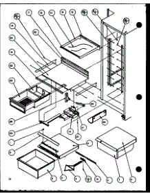 Refrigerator Shelving And Drawers parts for Amana Side-By-Side Refrigerator SWDT22H-P7836025W from AppliancePartsPros.com