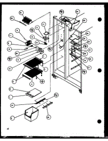 Freezer Shelving And Refrigerator Light parts for Amana Side-By-Side Refrigerator SWDT25H-P7836021W from AppliancePartsPros.com