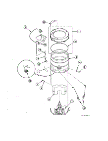 Outer Tub / Pressure Hose / Counterweight parts for Alliance Washer SWNSX1SP112TW01 from AppliancePartsPros.com