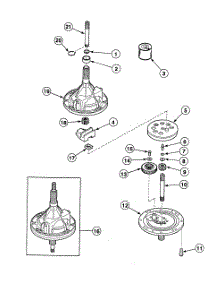 Transmission parts for Speed Queen Washer SWT021QA from AppliancePartsPros.com