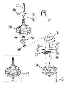 Transmission parts for Speed Queen Washer SWT2A0QN from AppliancePartsPros.com