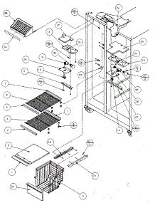 Freezer Shelving And Refrigerator Light parts for Amana Side-By-Side Refrigerator SX120J-P7870122W from AppliancePartsPros.com