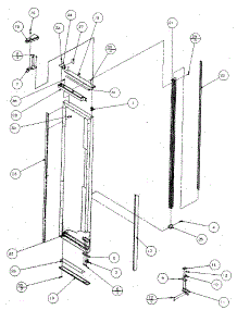 Freezer Door, Hinge, And Trim parts for Amana Side-By-Side Refrigerator SX120J-P7870122W from AppliancePartsPros.com