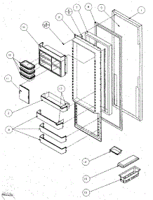 Refrigerator Door parts for Amana Side-By-Side Refrigerator SX120J-P7870122W from AppliancePartsPros.com