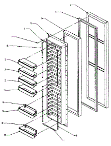 Freezer Door parts for Amana Side-By-Side Refrigerator SX22N-P1162703W from AppliancePartsPros.com