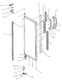 Refrigerator Door Hinge And Trim parts for Amana Side-By-Side Refrigerator SX22N-P1162703W from AppliancePartsPros.com