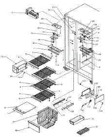 Freezer Shelving And Refrigerator Light parts for Amana Side-By-Side Refrigerator SX22N-P1162703W from AppliancePartsPros.com