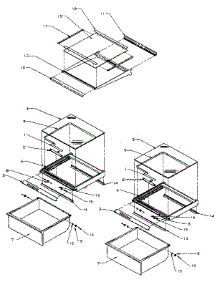 Refrigerator Shelving And Drawers parts for Amana Side-By-Side Refrigerator SX22N-P1162703W from AppliancePartsPros.com