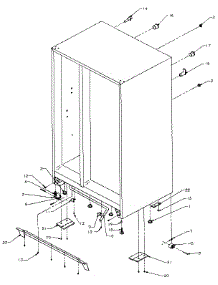 Drain, Rollers, And Cabinet Back parts for Amana Side-By-Side Refrigerator SX22N-P1162703W from AppliancePartsPros.com