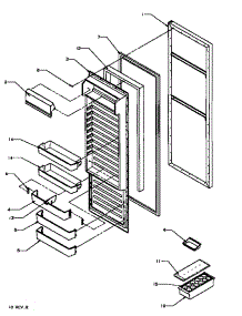 Refrigerator Door (Sx19nl / P1168702wl) (Sx19nw / P1168702ww) parts for Amana Side-By-Side Refrigerator SX22NW-P1162703WW from AppliancePartsPros.com