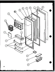 Refrigerator Door (Sx25h / P7836005w) (Sxp25h / P7836006w) (Sx22h / P7836015w) (Sxp22h / P7836016w) (Sxp25h / P7836034w) parts for Amana Side-By-Side Refrigerator SX25H-P7836005W from AppliancePartsPros.com