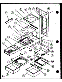 Refrigerator Shelving And Drawers (Sx22ml / P1120604wl) (Sx22mg / P1120604wg) (Sx22mw / P1120603ww) (Sx22mw / P1120604ww) (Sx22ml / P1120603wl) (Sx22mg / P1120603wg) parts for Amana Side-By-Side Refrigerator SX25MG-P1120706WG from AppliancePartsPros.com