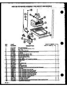 Add On Ice-Maker Assembly For Side By Side Models (Ic4n / P1110801w) parts for Amana Side-By-Side Refrigerator SX25ML-P1120705WL from AppliancePartsPros.com