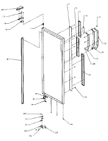 Refrigerator Door Hinge And Trim parts for Amana Side-By-Side Refrigerator SX25N-P1162704W from AppliancePartsPros.com