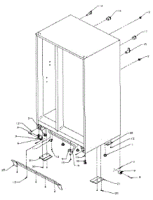 Drain, Rollers, And Cabinet Back parts for Amana Side-By-Side Refrigerator SX25N-P1162704W from AppliancePartsPros.com