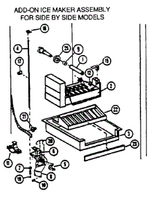 Ice Maker Assembly parts for Amana Side-By-Side Refrigerator SX25N-P1162704W from AppliancePartsPros.com