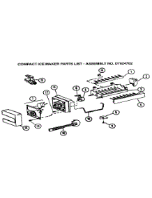 Compact Ice Maker parts for Amana Side-By-Side Refrigerator SX25N-P1162704W from AppliancePartsPros.com