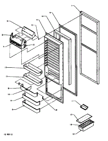 Refrigerator Door (Ss22nbl / P1162706wl) (Ss22nbw / P1162706ww) (Sx22ne / P1162703we) (Sx22nl / P1162703wl) (Sx22nw / P1162703ww) parts for Amana Side-By-Side Refrigerator SX25NE-P1162708WE from AppliancePartsPros.com
