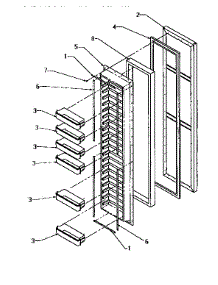 Freezer Door parts for Amana Side-By-Side Refrigerator SX25SE-P1190203WE from AppliancePartsPros.com