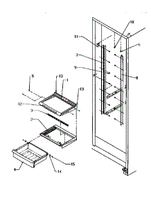 Shelving & Drawers (Ref) parts for Amana Side-By-Side Refrigerator SX25SE-P1190203WE from AppliancePartsPros.com