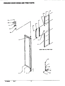 Door Hinge & Trim (Fzr) parts for Amana Side-By-Side Refrigerator SX25SL-P1190203WL from AppliancePartsPros.com
