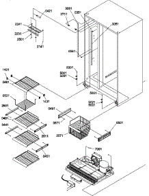 Freezer Shelves And Light parts for Amana Side-By-Side Refrigerator SX322S2L-P1307302W from AppliancePartsPros.com