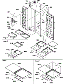 Refrigerator / Freezer Shelves, Lights, And Hinges parts for Amana Side-By-Side Refrigerator SX322S2L-P1307302WL from AppliancePartsPros.com