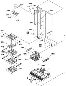 Freezer Shelves And Light parts for Amana Side-By-Side Refrigerator SX322S2L-P1307302WL from AppliancePartsPros.com