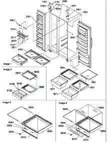 Refrigerator / Freezer Shelves, Lights, And Hinges parts for Amana Side-By-Side Refrigerator SX322S2L-P1307303WL from AppliancePartsPros.com