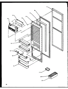 Refrigerator Door (Sqd20nbl / P1162507wl) (Sqd20nbw / P1162507ww) parts for Amana Side-By-Side Refrigerator SXD20NPE-P1162505WE from AppliancePartsPros.com