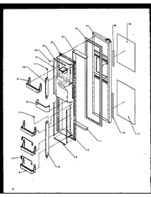 Freezer Door parts for Amana Side-By-Side Refrigerator SXD20NPL-P1162505WL from AppliancePartsPros.com