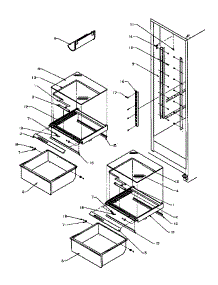 Refrigerator Shelving And Drawers parts for Amana Side-By-Side Refrigerator SXD20Q2L-P1162508WL from AppliancePartsPros.com