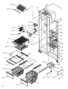 Freezer Shelving And Refrigerator Light parts for Amana Side-By-Side Refrigerator SXD20QP2E-P1162510WE from AppliancePartsPros.com
