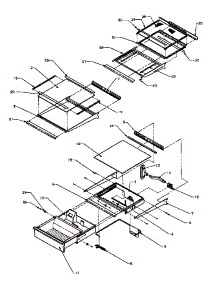 Refrigerator Shelving And Drawers parts for Amana Side-By-Side Refrigerator SXD20QP2W-P1162510WW from AppliancePartsPros.com
