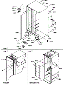 Cabinet Parts parts for Amana Side-By-Side Refrigerator SXD20TL-P1302901WL from AppliancePartsPros.com
