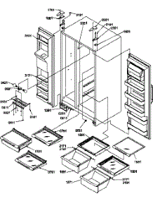 Refrigerator / Freezer Shelves, Lights, And Hinges parts for Amana Side-By-Side Refrigerator SXD20TW-P1302901WW from AppliancePartsPros.com