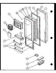 Refrigerator Door (Sxd25j / P1104001w) (Sxd25jb / P1104003w) (Sxd25jp / P1104005w) parts for Amana Side-By-Side Refrigerator SXD22J-P1104020W from AppliancePartsPros.com