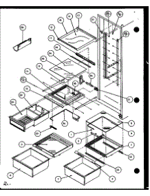Refrigerator Shelving And Drawers (Sxd25j / P1104001w) (Sxd25jb / P1104003w) (Sxd25jp / P1104005w) parts for Amana Side-By-Side Refrigerator SXD22J-P1104020W from AppliancePartsPros.com