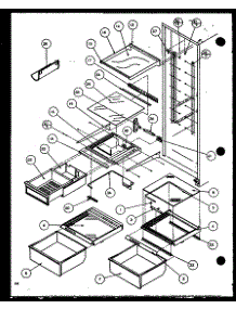 Refrigerator Shelving And Drawers (Sxd25jb / P1116403w) (Sxd25jb / P1116404w) parts for Amana Side-By-Side Refrigerator SXD22J-P1116104W from AppliancePartsPros.com