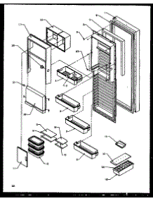 Refrigerator Door (Sxd27nl / P1162408wl) (Sxd27ne / P1162408we) (Sxd27nw / P1162408ww) (Sxd27nw / P1162411ww) (Sxd27ne / P1162411we) (Sxd27nl / P1162411wl) parts for Amana Side-By-Side Refrigerator SXD22NG-P1162405WG from AppliancePartsPros.com
